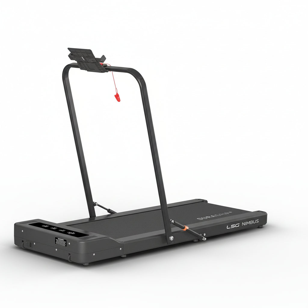 LSG Nimbus Walking Pad Treadmill + ErgoDesk Standing Desk 180cm - White