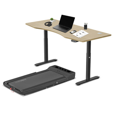 LSG Nimbus Walking Pad Treadmill + ErgoDesk Standing Desk 180cm - Oak